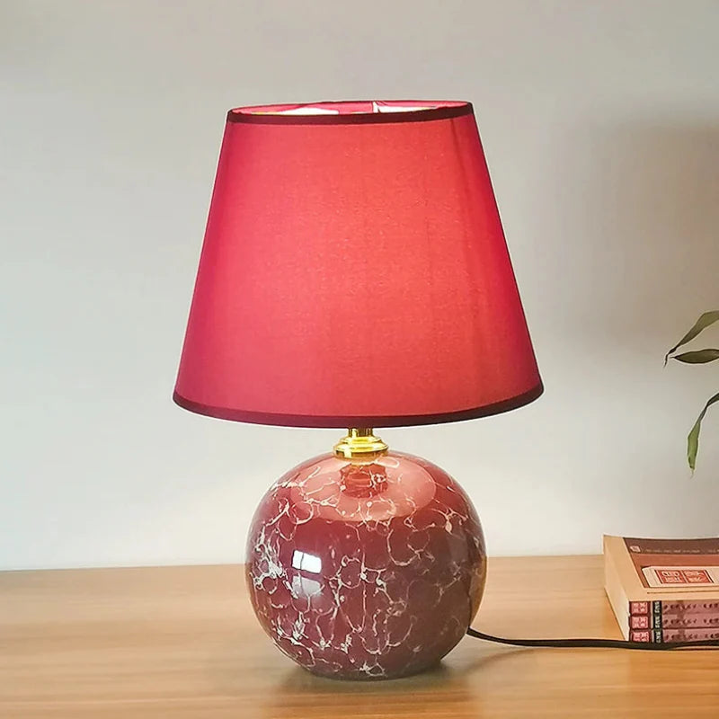 Table Lamp Ceramic White LED Compact Size AC Powered