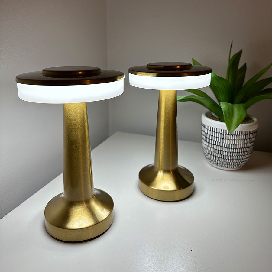 Table Lamp Cordless Rechargeable USB C LED Touch Control White