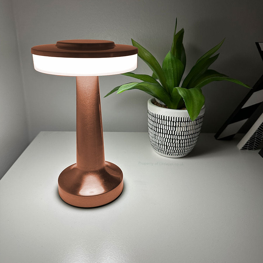 Table Lamp Cordless Rechargeable USB C LED Touch Control White