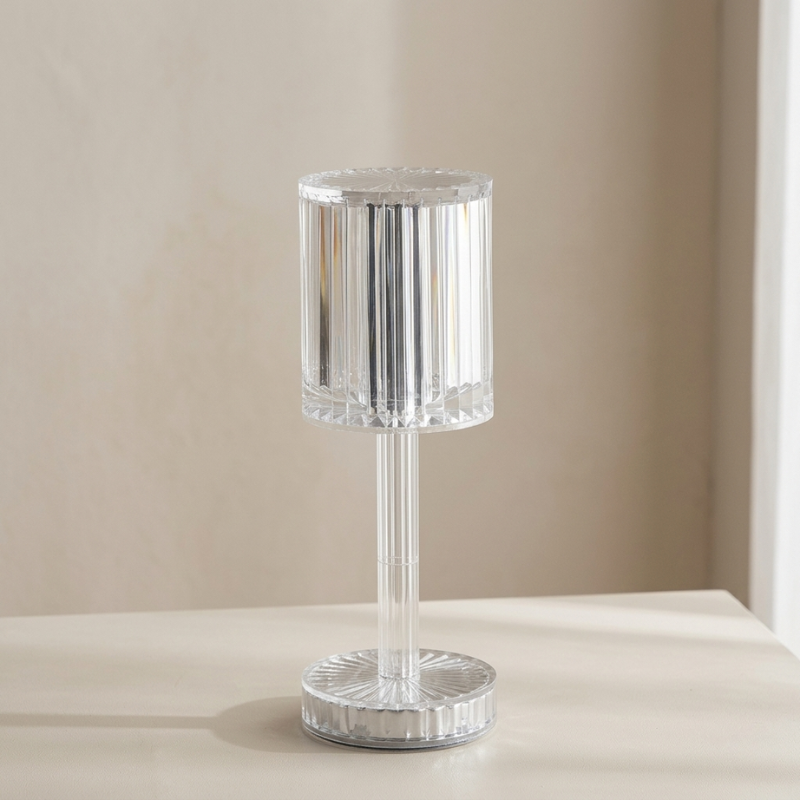 Table Lamp Crystal LED Dimmable USB Rechargeable, Elegant Design