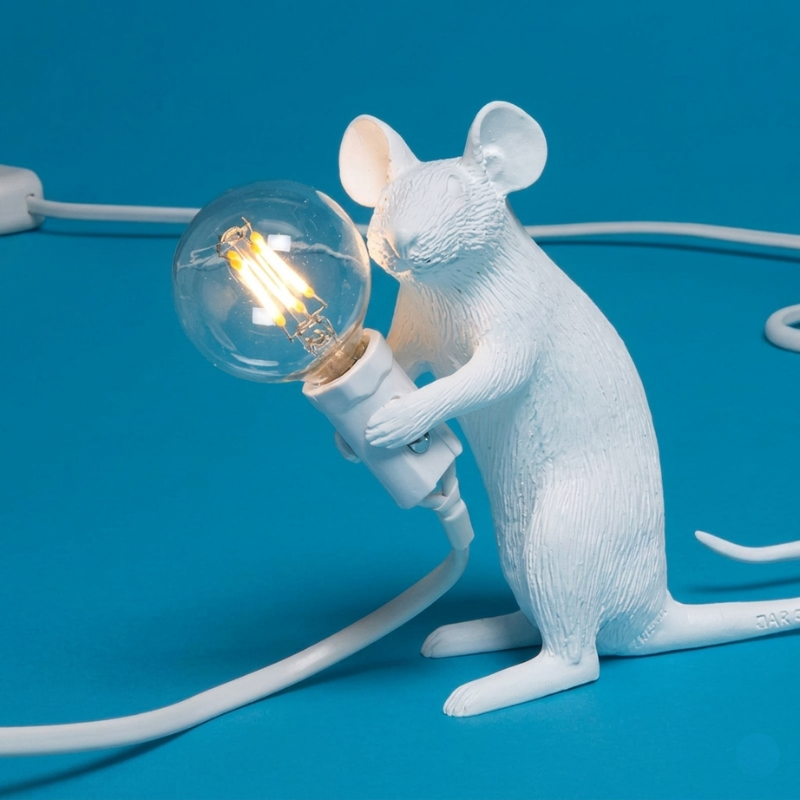 Table Lamp Mouse Shaped Ceramic Resin LED
