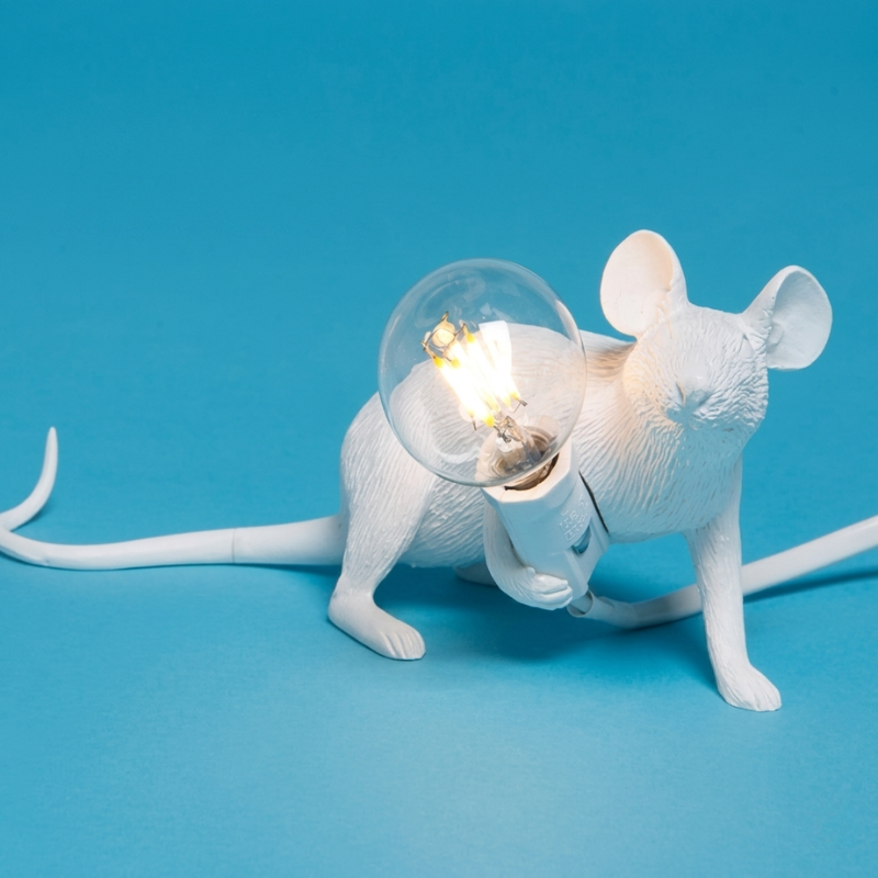 Table Lamp Mouse Shaped Ceramic Resin LED
