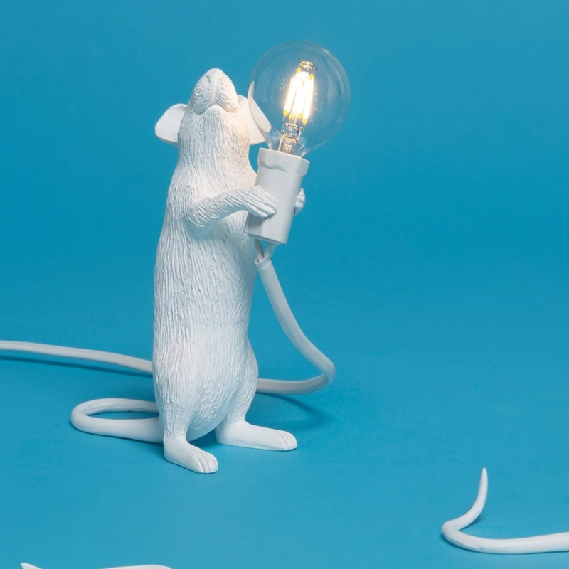 Table Lamp Mouse Shaped Ceramic Resin LED
