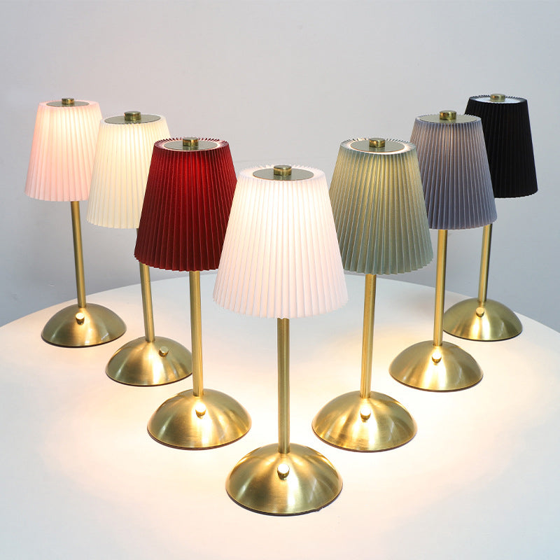 Table Lamp Rechargeable LED USB Powered Iron Fabric Shade 2W 200 Lumens Multiple Colors