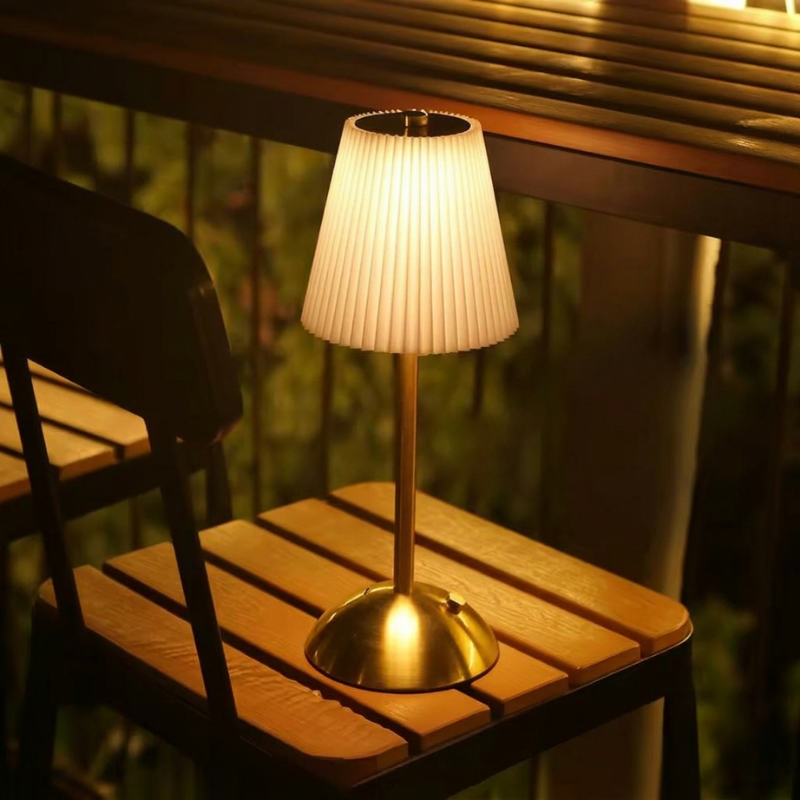 Table Lamp Rechargeable LED USB Powered Iron Fabric Shade 2W 200 Lumens Multiple Colors