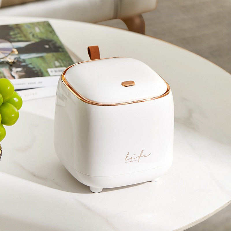 Table Waste Bin Compact Desktop Garbage Can with Lid