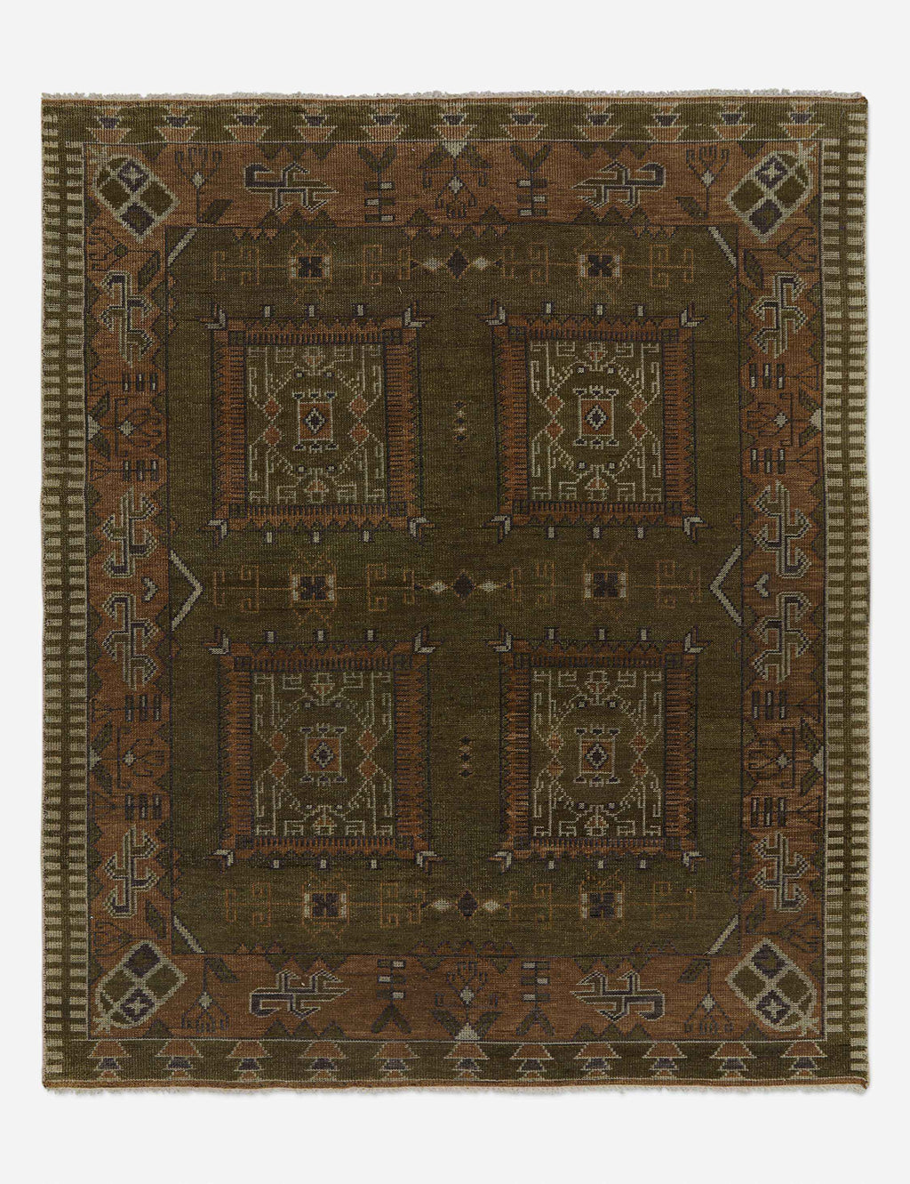 Talon Hand-Knotted Wool Rug | Traditional Motif, Low Pile
