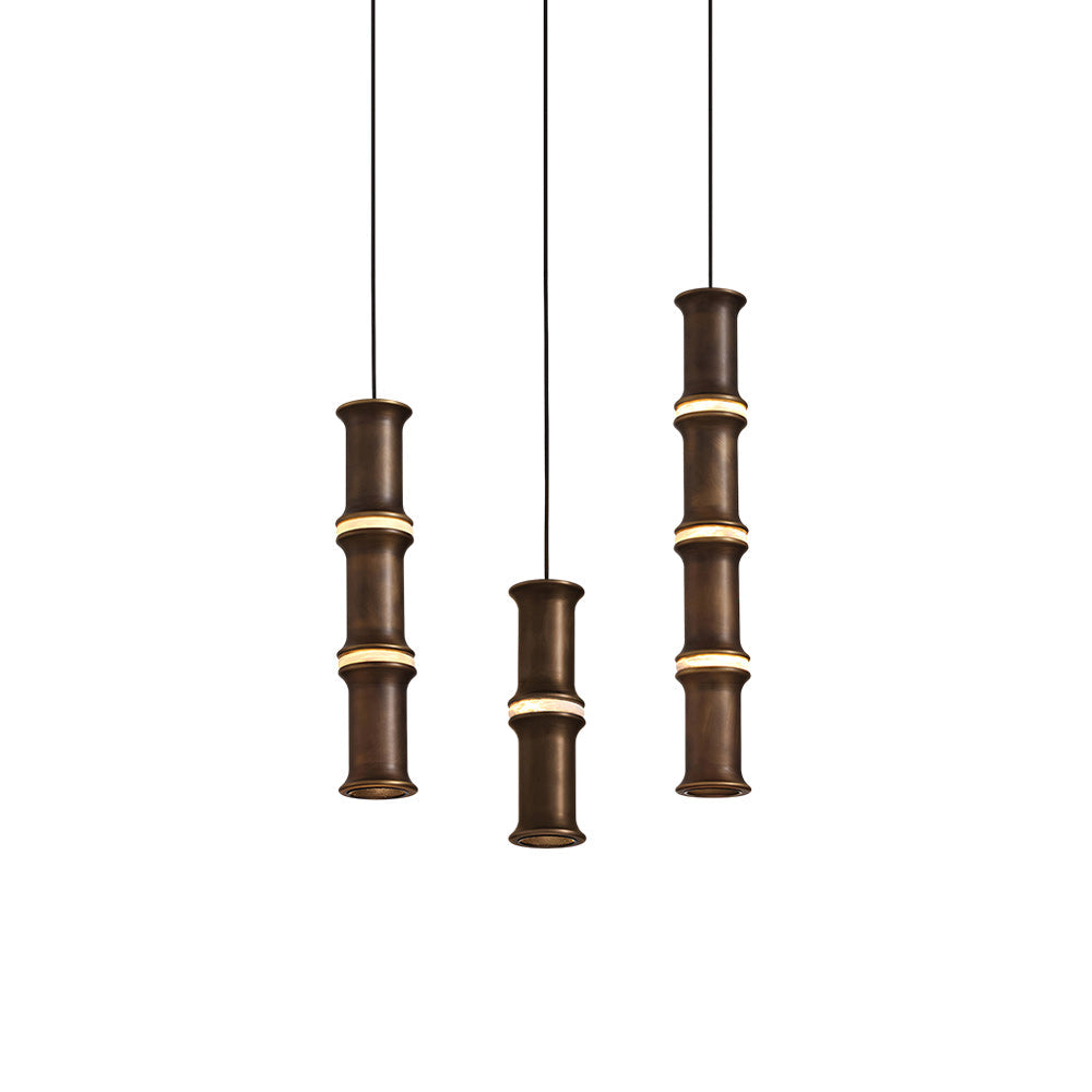 Alabaster Bamboo-Joint LED Pendant Light