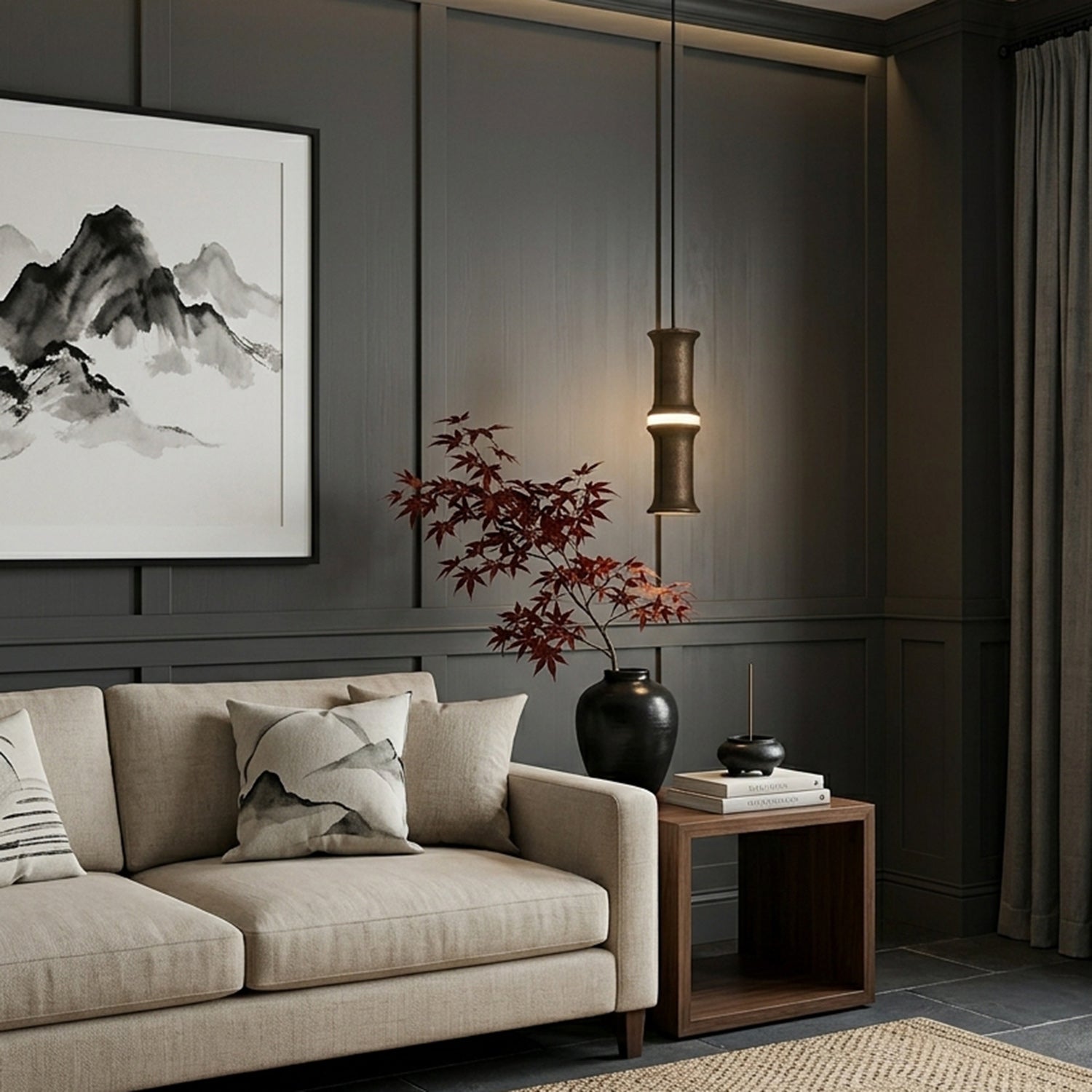 Alabaster Bamboo-Joint LED Pendant Light