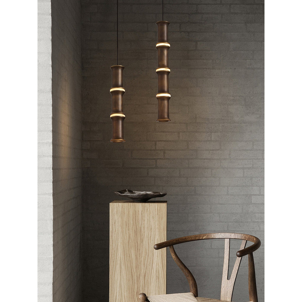 Alabaster Bamboo-Joint LED Pendant Light