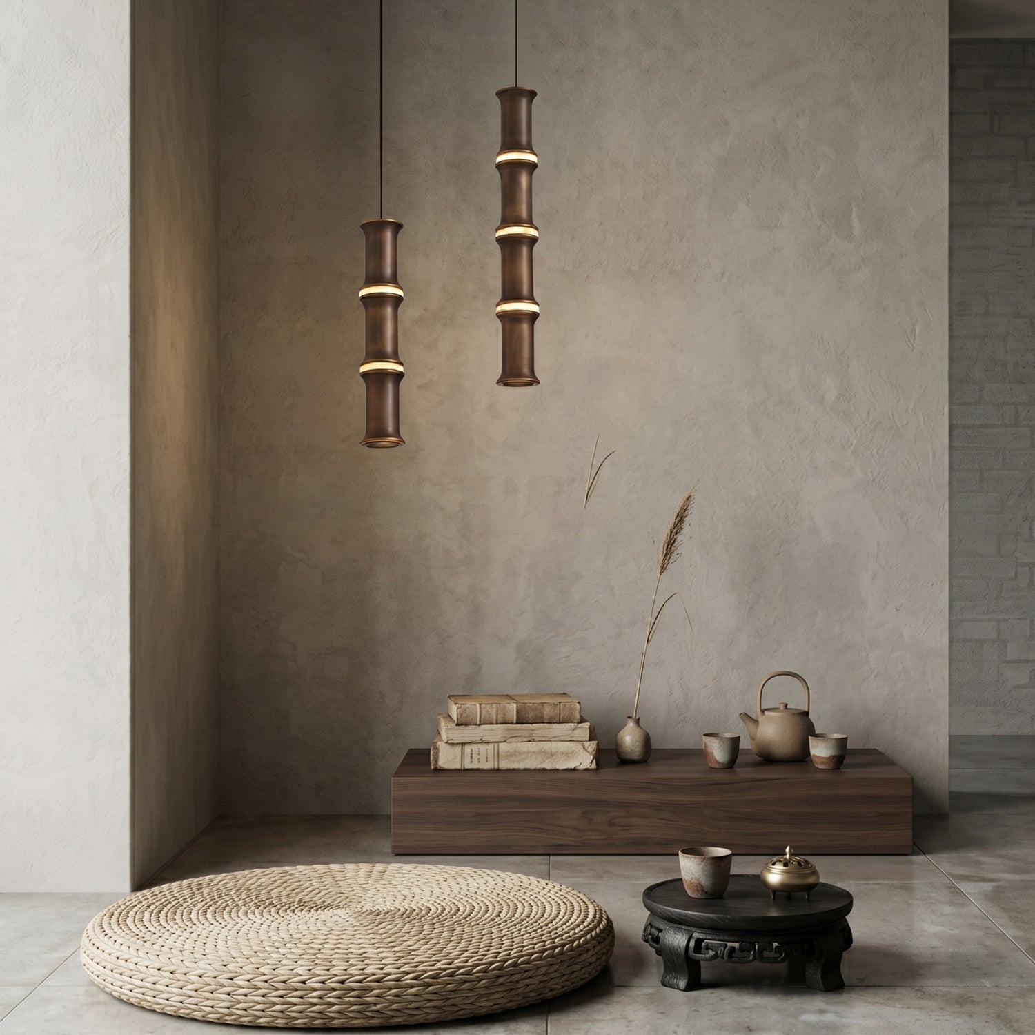 Alabaster Bamboo-Joint LED Pendant Light