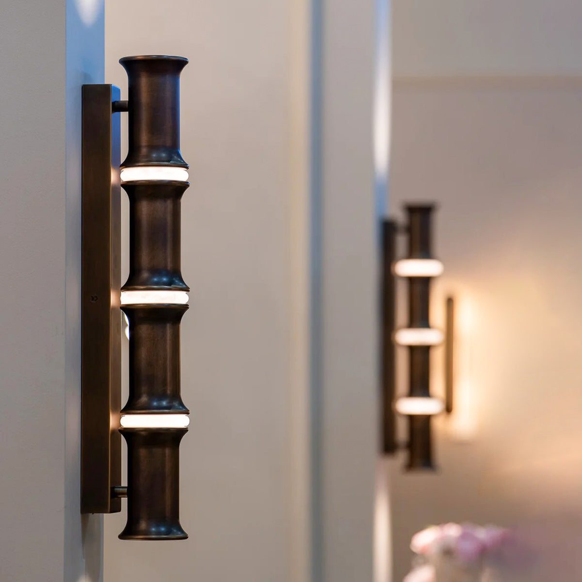 Alabaster Bamboo-Joint LED Wall Sconce