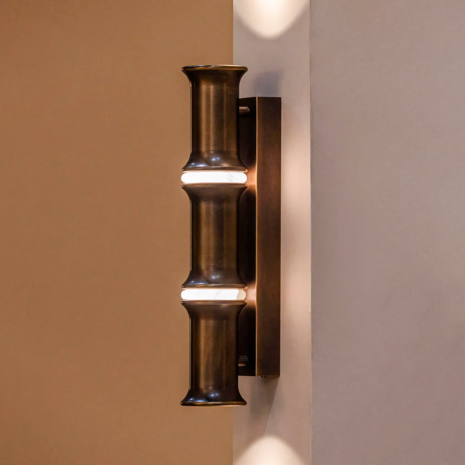 Alabaster Bamboo-Joint LED Wall Sconce