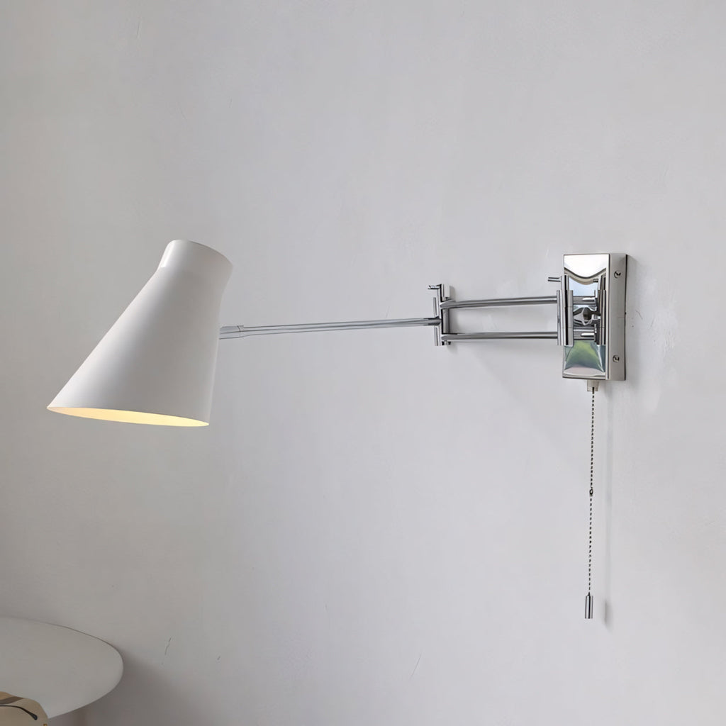 Adjustable Swing-Arm Wall Sconce, Polished Chrome