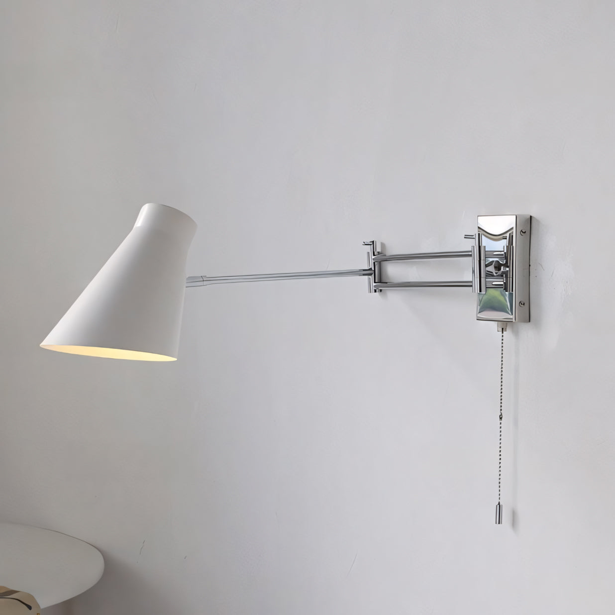 Adjustable Swing-Arm Wall Sconce, Polished Chrome