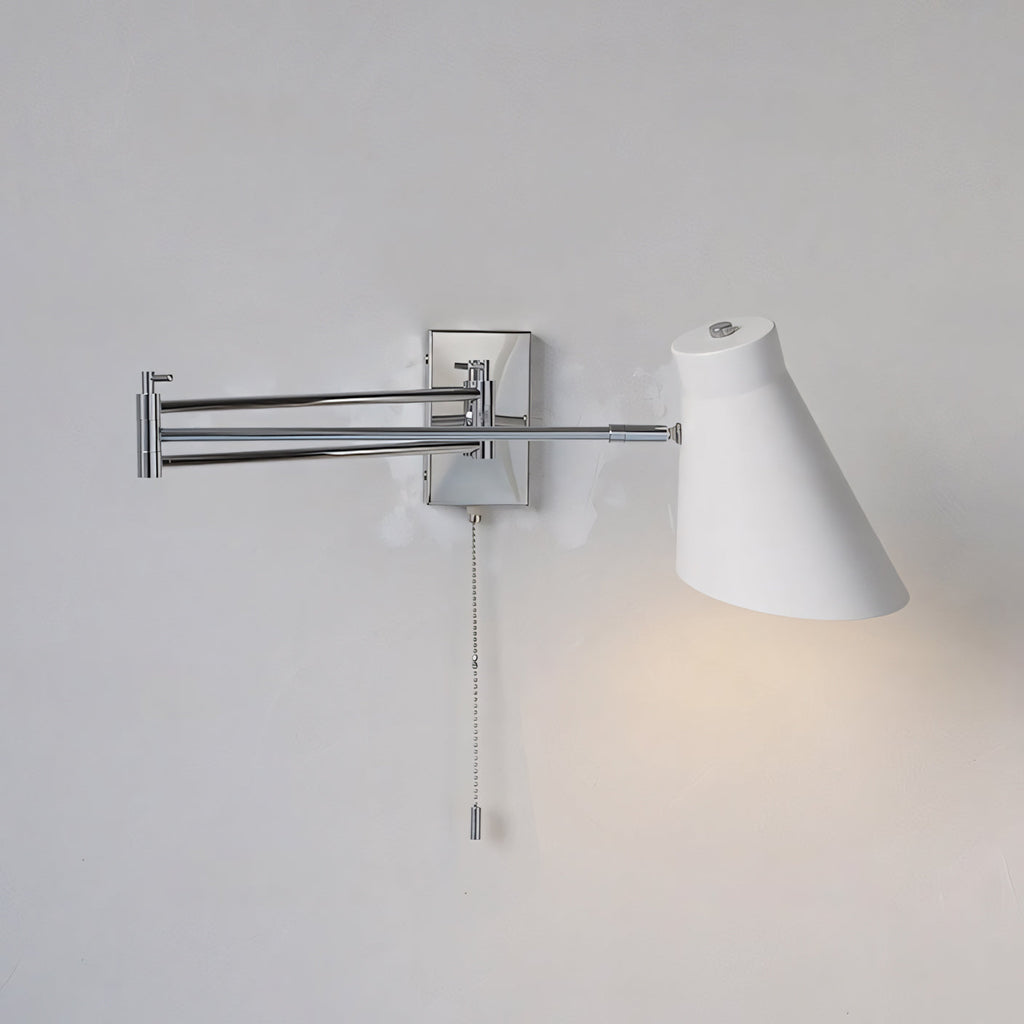 Adjustable Swing-Arm Wall Sconce, Polished Chrome