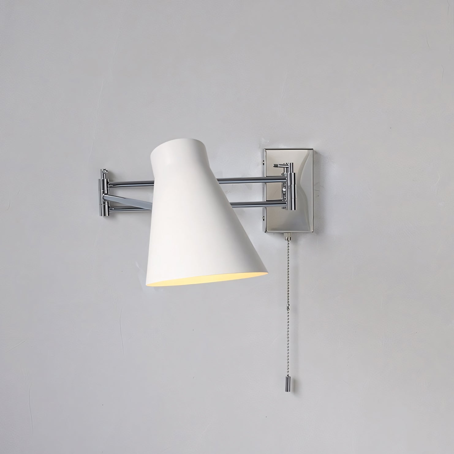 Adjustable Swing-Arm Wall Sconce, Polished Chrome