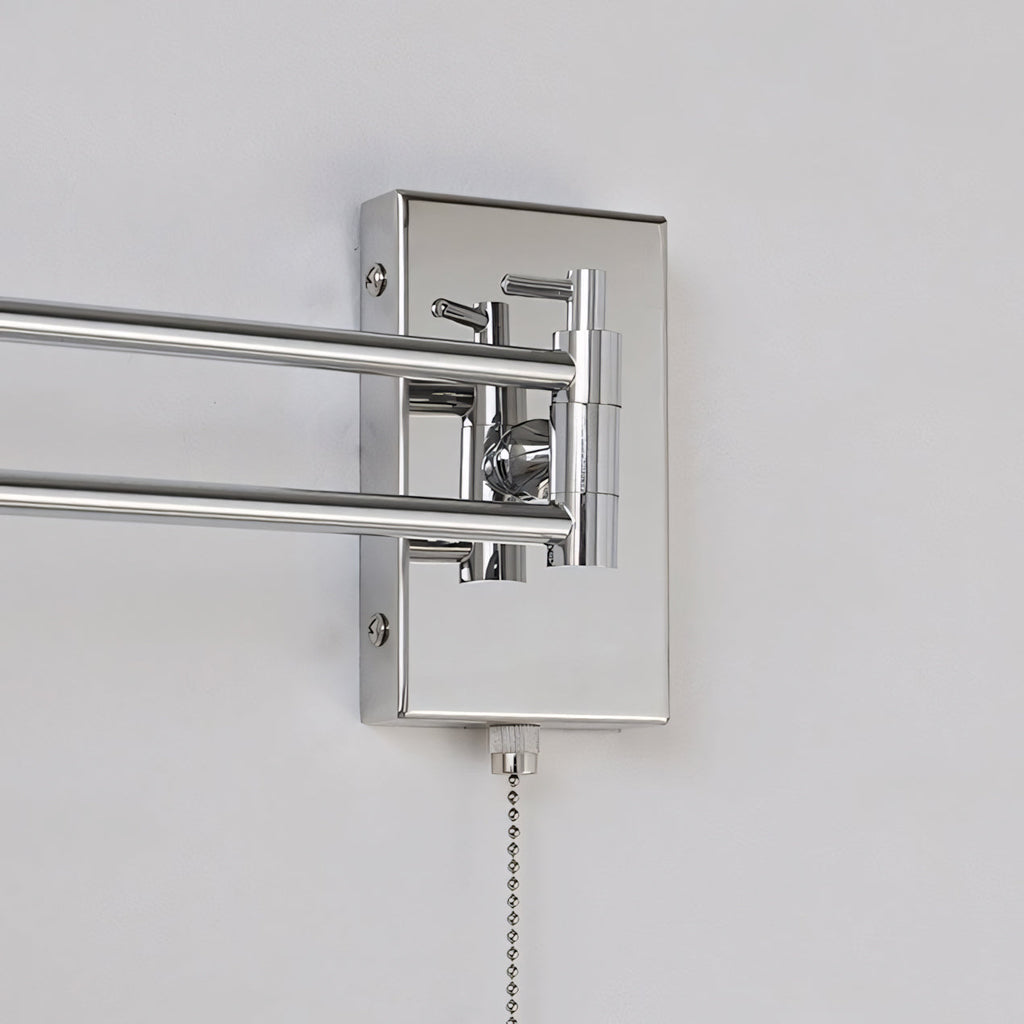 Adjustable Swing-Arm Wall Sconce, Polished Chrome
