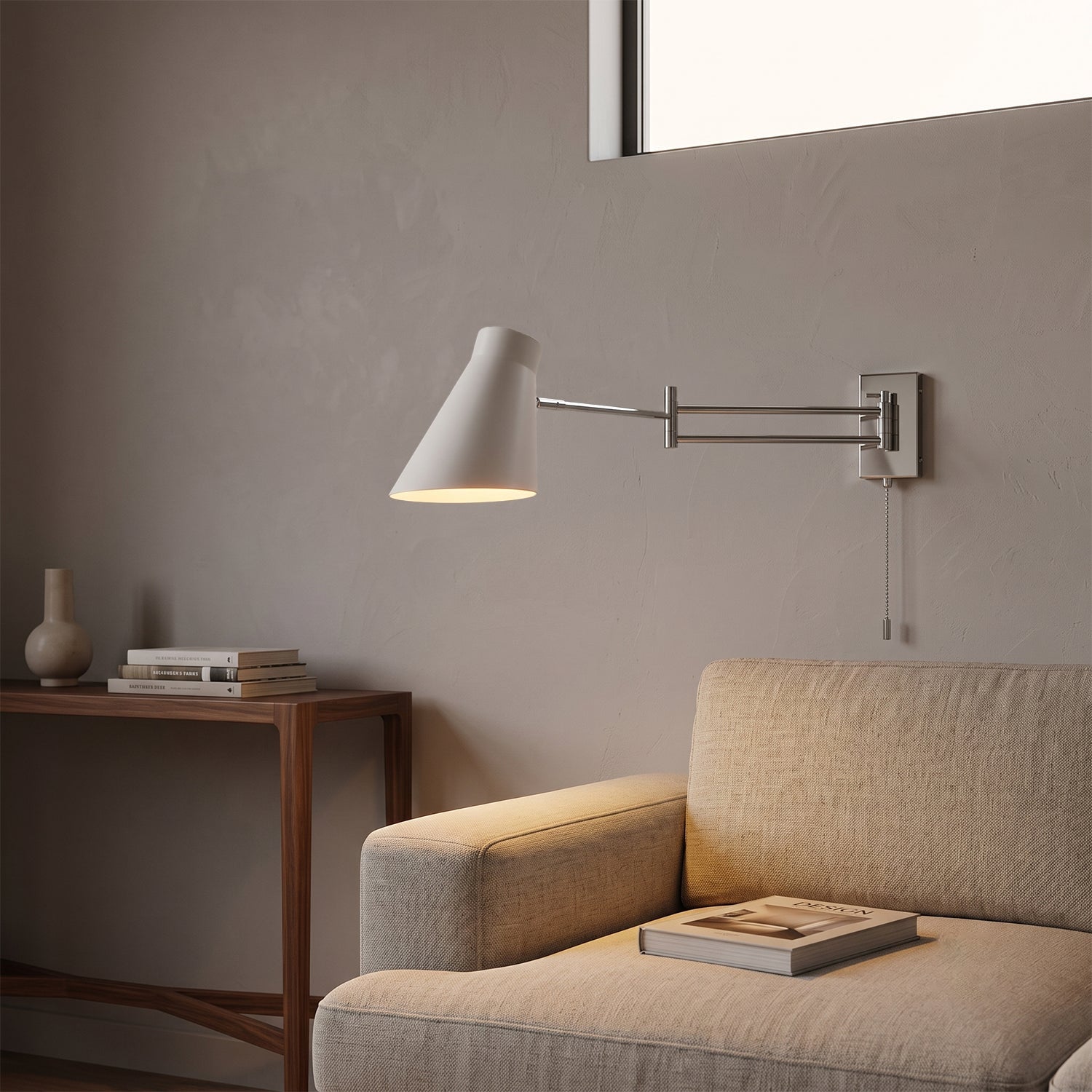 Adjustable Swing-Arm Wall Sconce, Polished Chrome