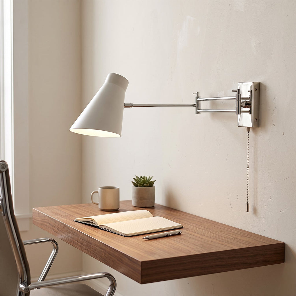 Adjustable Swing-Arm Wall Sconce, Polished Chrome