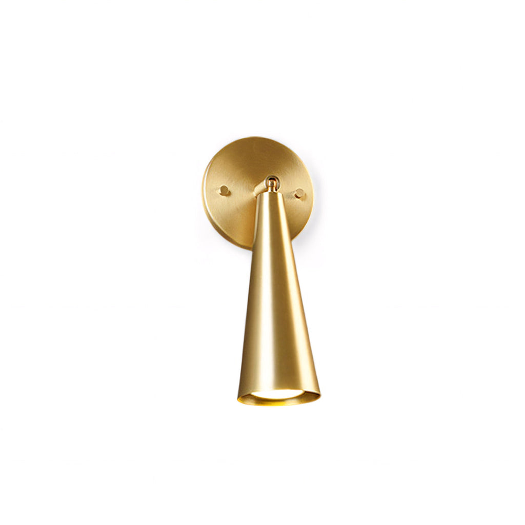 Adjustable Tapered Cone Swivel Wall Sconce, Brass