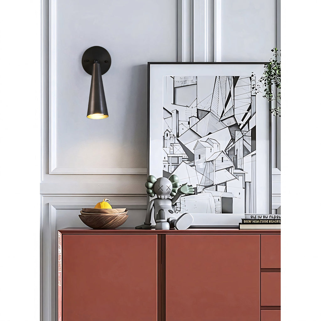 Adjustable Tapered Cone Swivel Wall Sconce, Brass