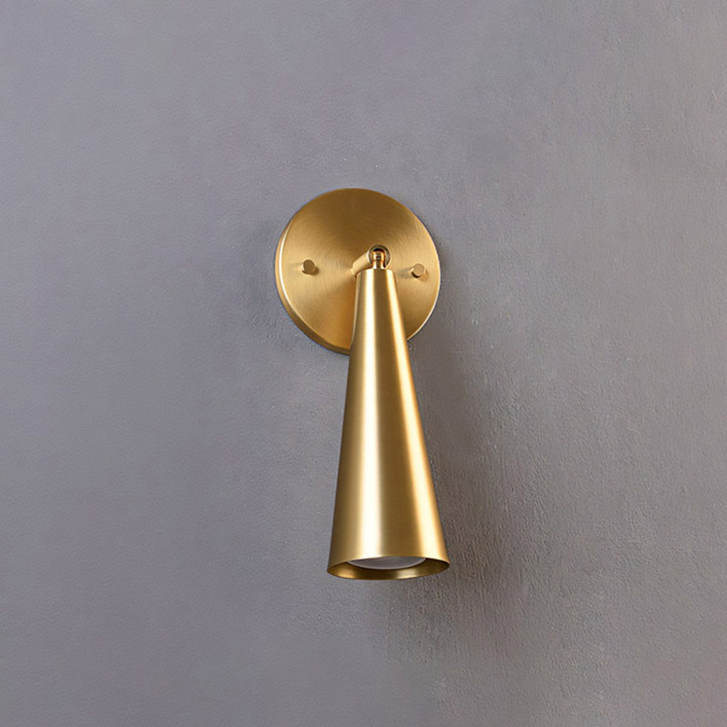 Adjustable Tapered Cone Swivel Wall Sconce, Brass