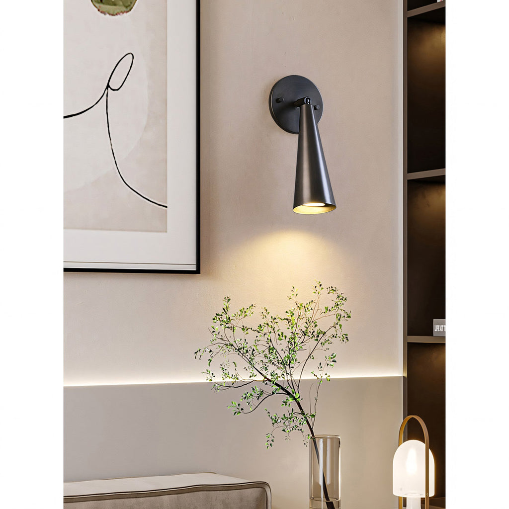 Adjustable Tapered Cone Swivel Wall Sconce, Brass