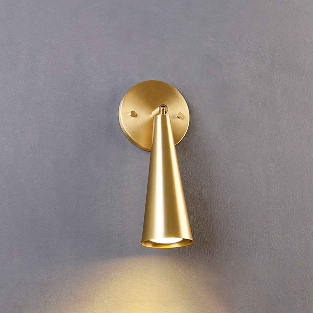 Adjustable Tapered Cone Swivel Wall Sconce, Brass