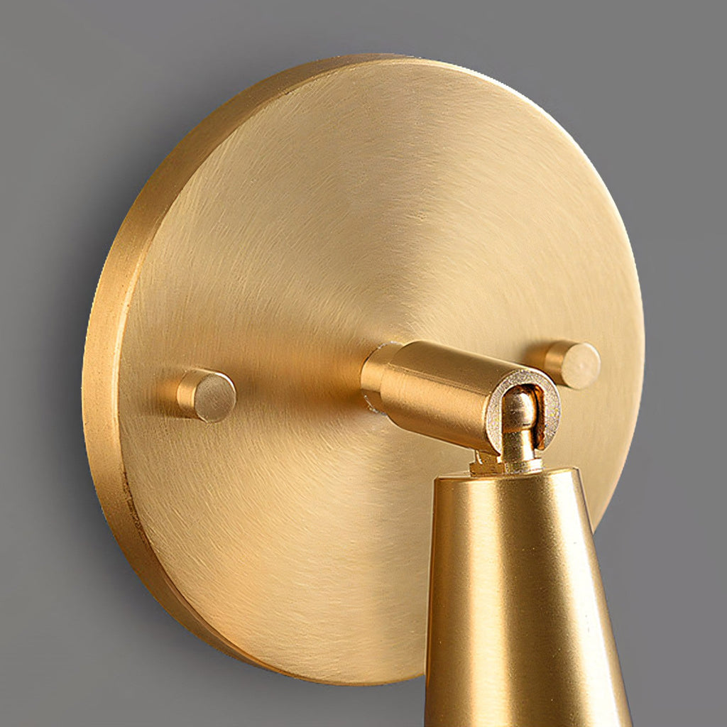 Adjustable Tapered Cone Swivel Wall Sconce, Brass