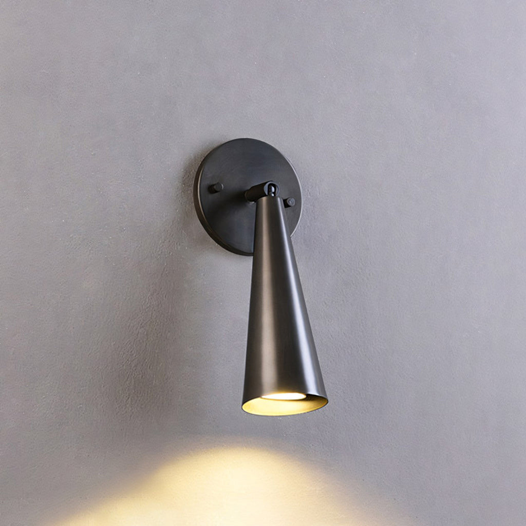 Adjustable Tapered Cone Swivel Wall Sconce, Brass