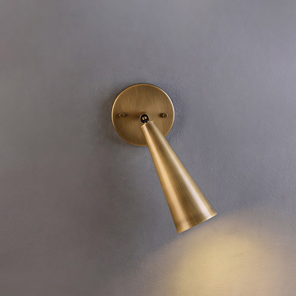 Adjustable Tapered Cone Swivel Wall Sconce, Brass