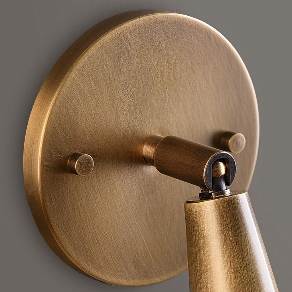 Adjustable Tapered Cone Swivel Wall Sconce, Brass