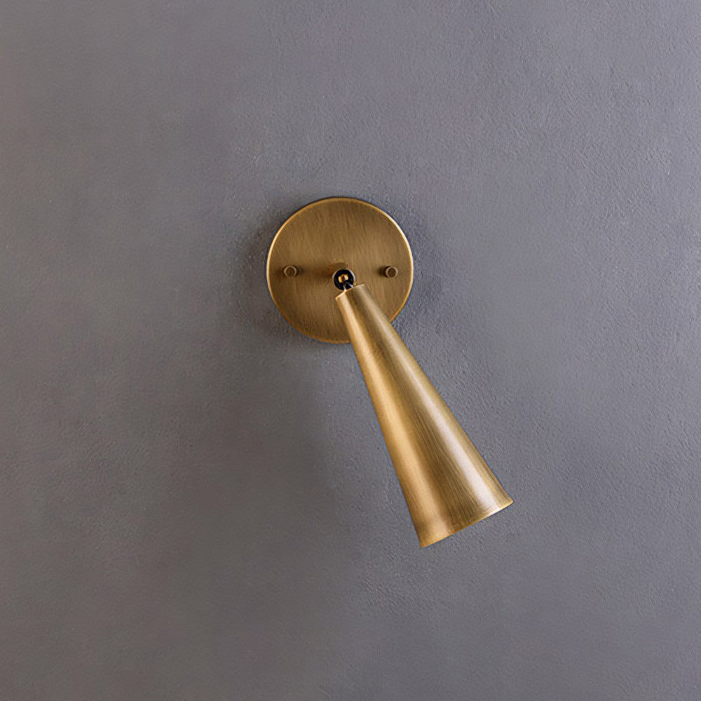 Adjustable Tapered Cone Swivel Wall Sconce, Brass