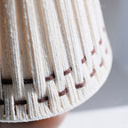 Woven Cotton Shade Table Lamp, Wood Sphere Base