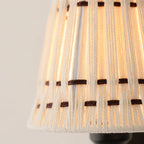 Hand-Woven Cotton Drum Wall Sconce, Curved Arm