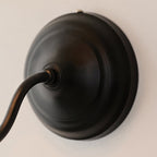 Hand-Woven Cotton Drum Wall Sconce, Curved Arm