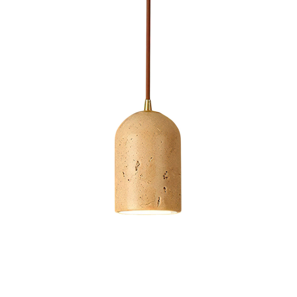 Natural Travertine Pendant Light, Wabi-Sabi Style