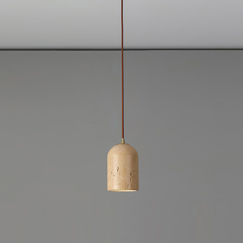 Natural Travertine Pendant Light, Wabi-Sabi Style