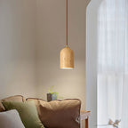 Natural Travertine Pendant Light, Wabi-Sabi Style