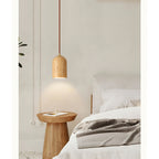 Natural Travertine Pendant Light, Wabi-Sabi Style