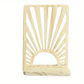 TeakFan: Wooden Wall Shelf – decorative, floating & fan-shaped in minimalist design for plants in the living room & balcony
