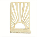 TeakFan: Wooden Wall Shelf – decorative, floating & fan-shaped in minimalist design for plants in the living room & balcony