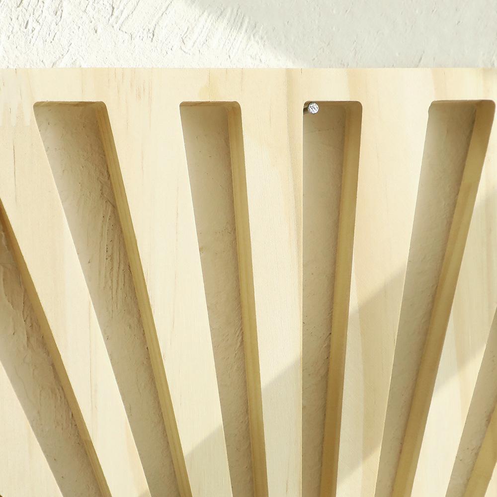 TeakFan: Wooden Wall Shelf – decorative, floating & fan-shaped in minimalist design for plants in the living room & balcony