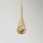 Glass Teardrop Pendant Light, LED Included, Hardwired, IP20 Rated