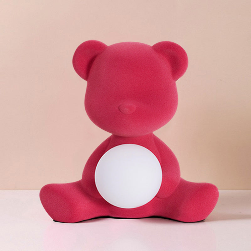 Glowing Teddy Bear Table Lamp, Velvety Accent Light