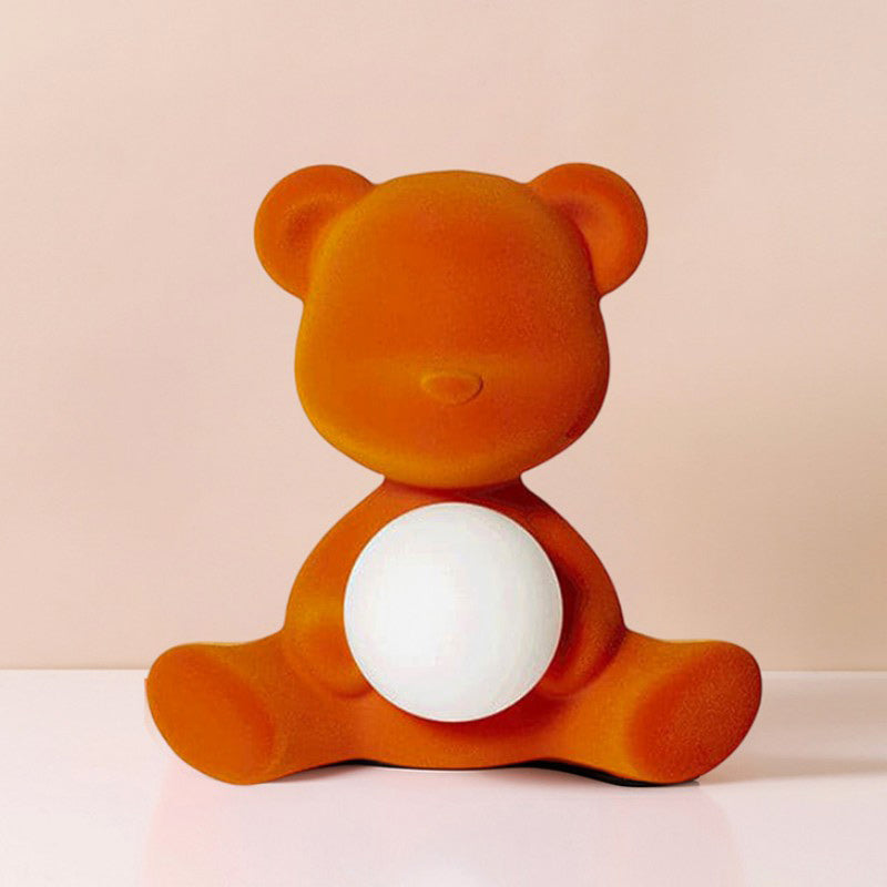 Glowing Teddy Bear Table Lamp, Velvety Accent Light