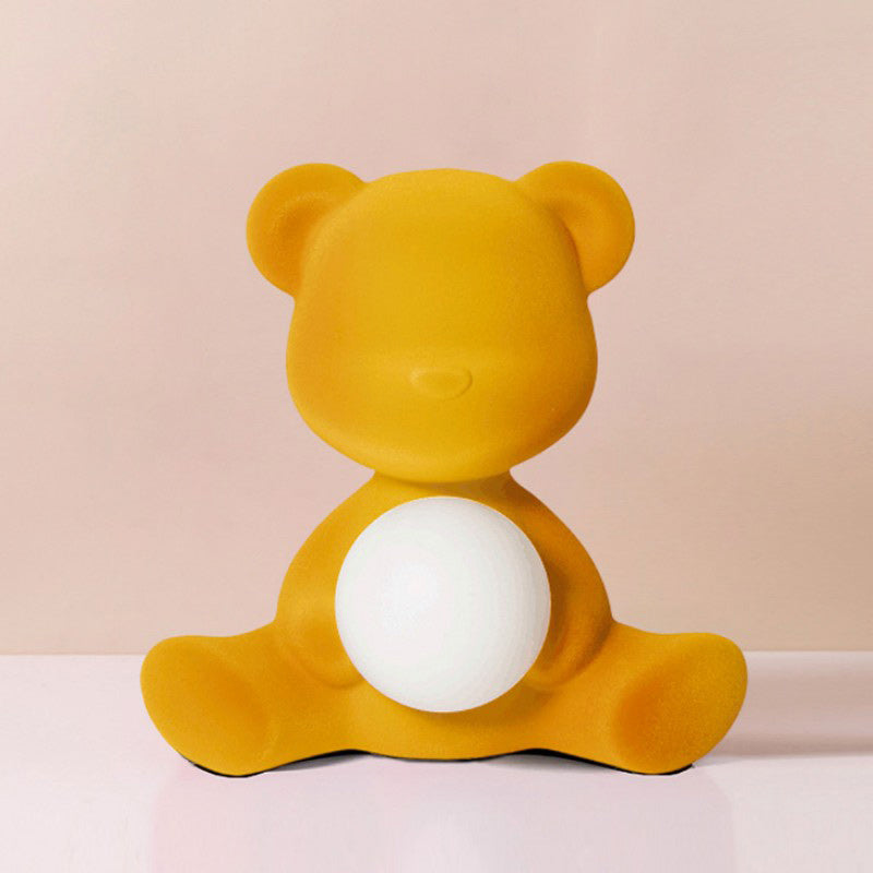 Glowing Teddy Bear Table Lamp, Velvety Accent Light