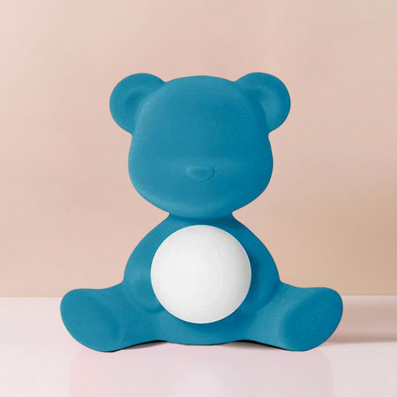 Glowing Teddy Bear Table Lamp, Velvety Accent Light