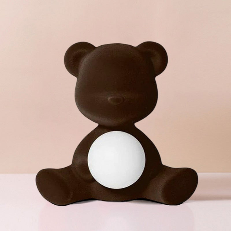 Glowing Teddy Bear Table Lamp, Velvety Accent Light